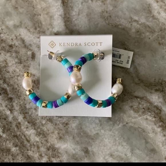 Kendra Scott Jewelry - Kendra Scott Rachel Goldtone Blue Mix Hoops